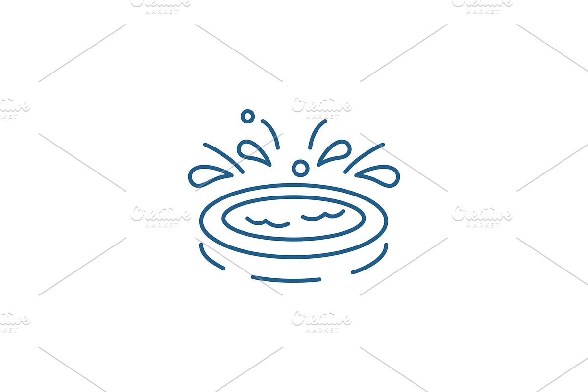 Home kids pool line icon concept in Illustrations - product preview 8