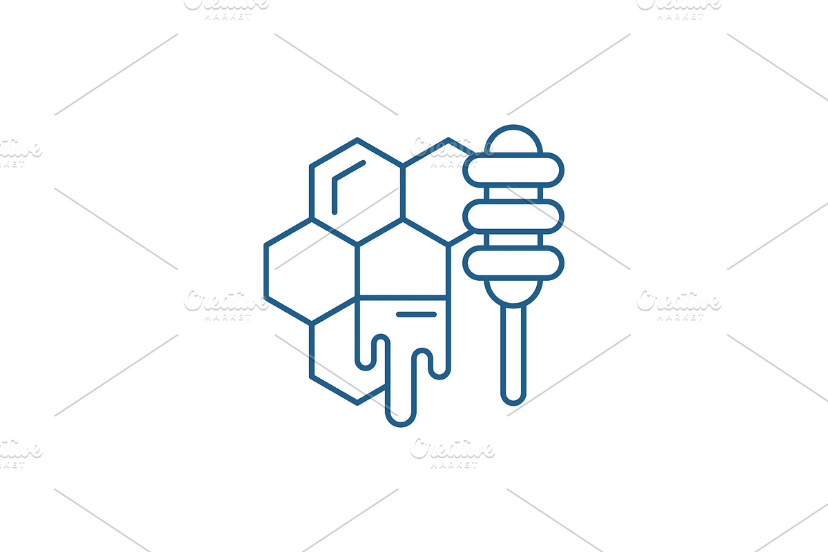Honey store line icon concept. Honey in Illustrations - product preview 8