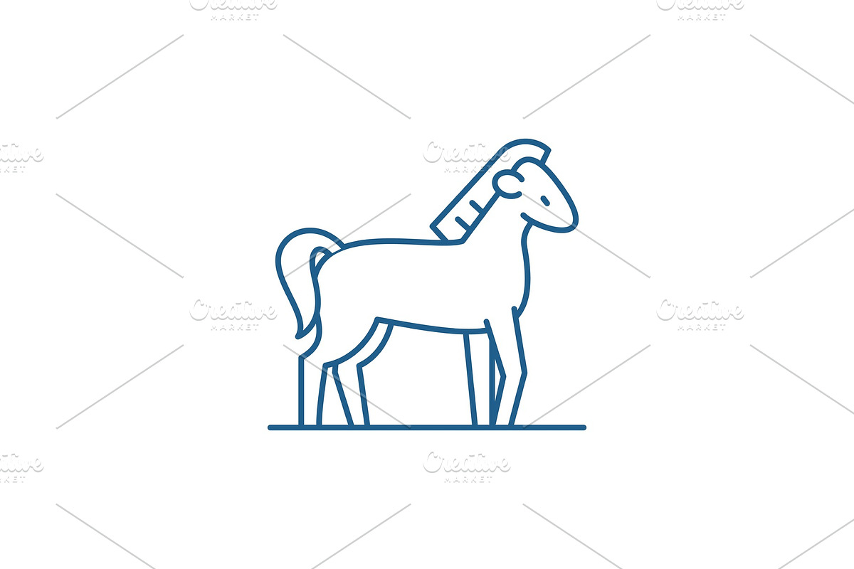 Horse line icon concept. Horse flat in Illustrations - product preview 8