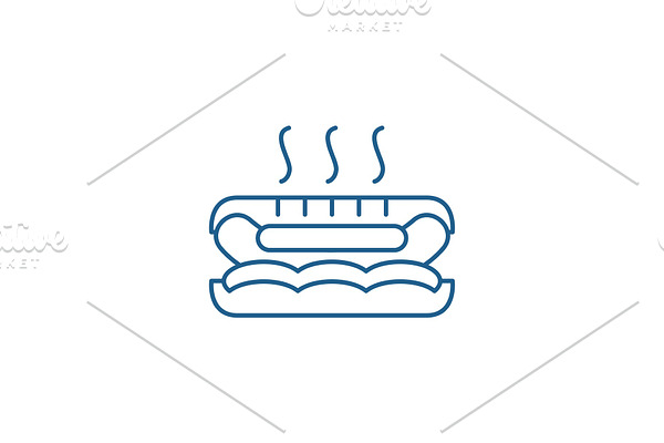 Hot dog line icon concept. Hot dog