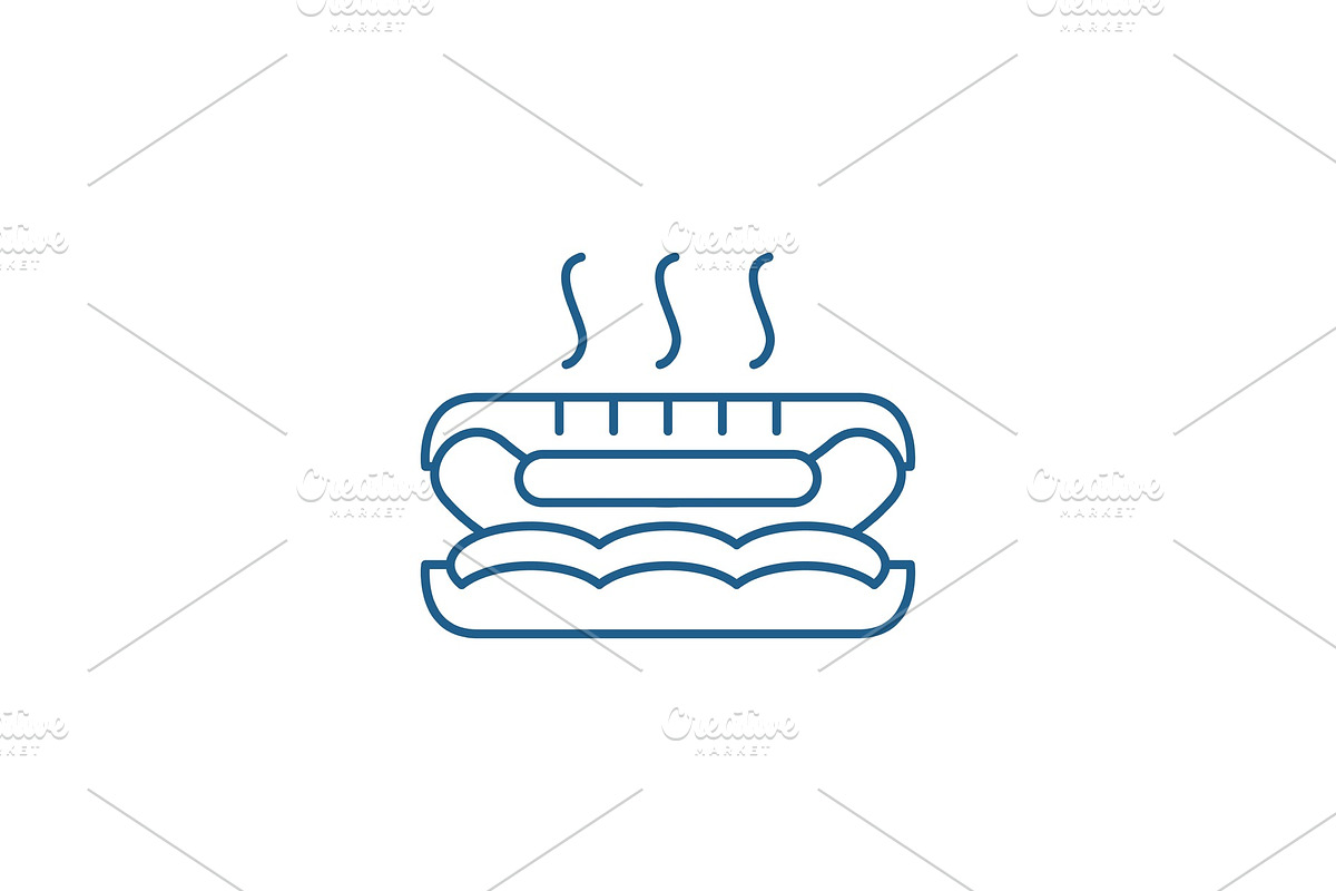 Hot dog line icon concept. Hot dog in Illustrations - product preview 8