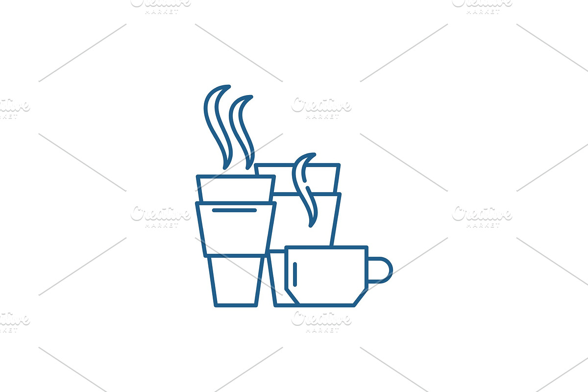 Hot drinks line icon concept. Hot in Illustrations - product preview 8
