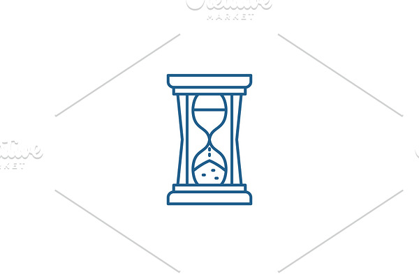 Hourglass sign line icon concept