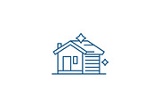 House cleaning line icon concept