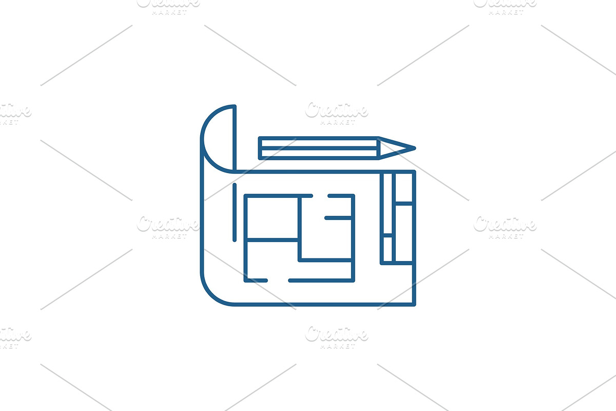 House design line icon concept in Illustrations - product preview 8