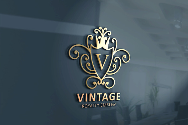 Vintage V Letter Logo