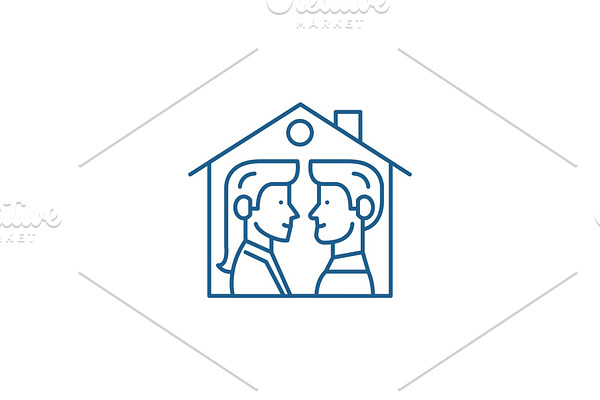 House for two line icon concept