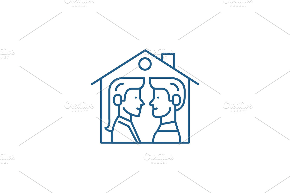 House for two line icon concept in Illustrations - product preview 8