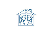 House for two line icon concept