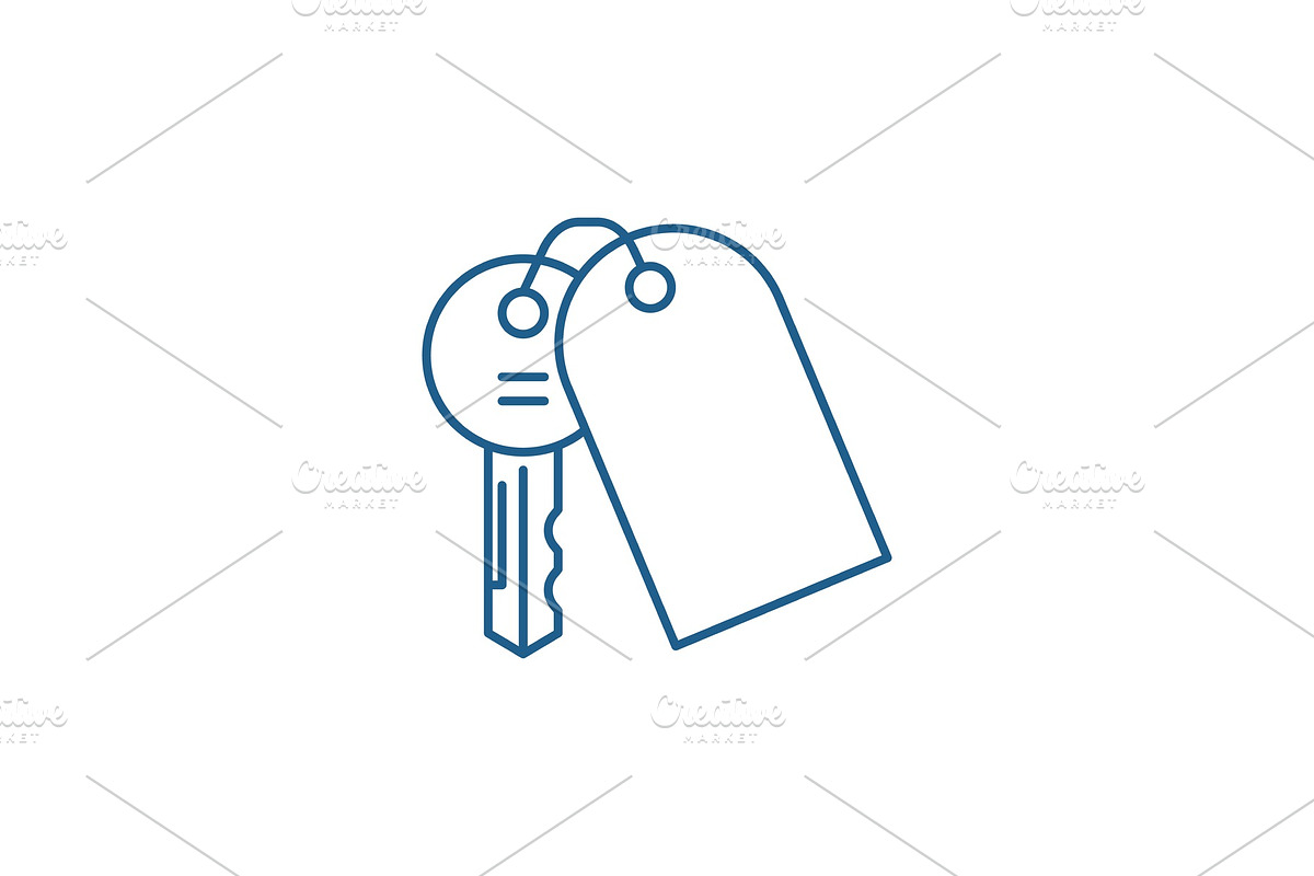 House keys line icon concept. House in Illustrations - product preview 8