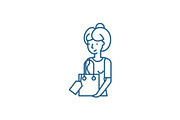 Housewife line icon concept