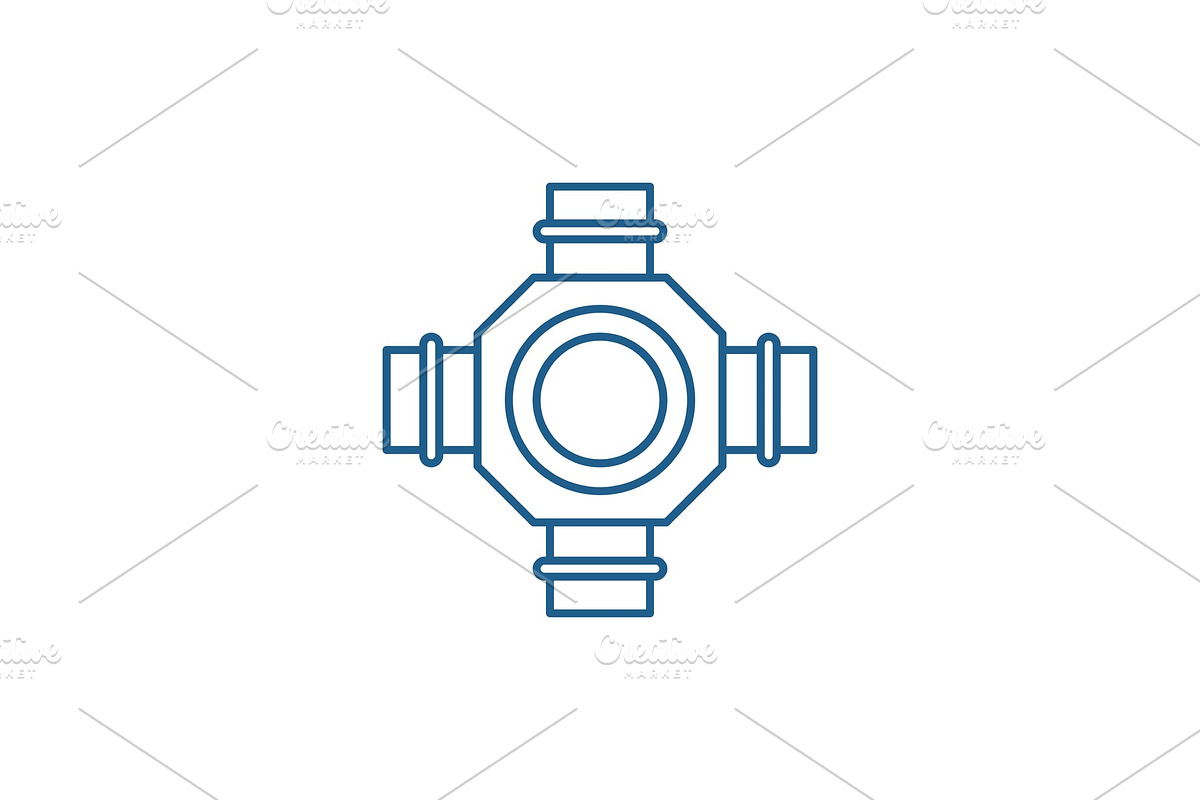 Hub line icon concept. Hub flat in Illustrations - product preview 8