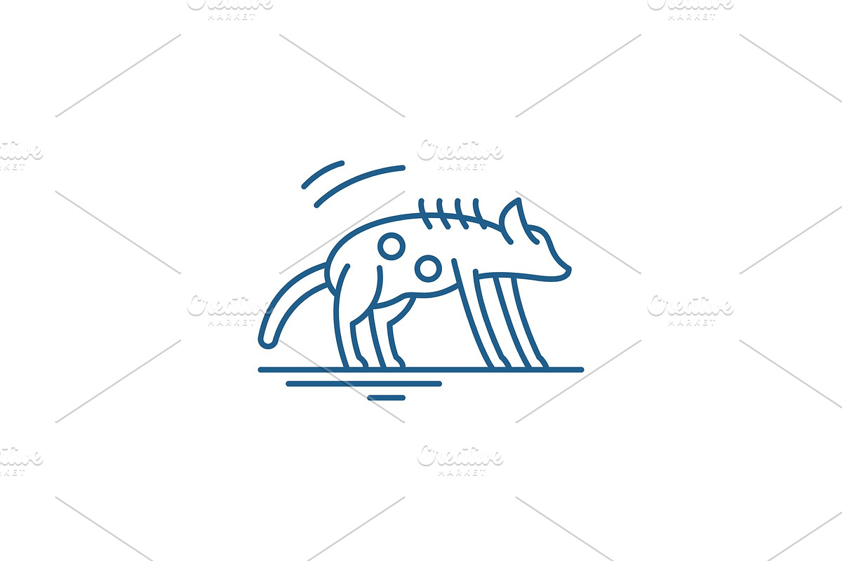 Hyena line icon concept. Hyena flat in Illustrations - product preview 8