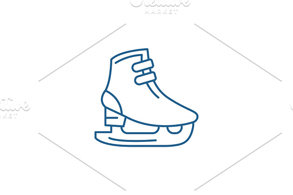 Ice skates line icon concept. Ice