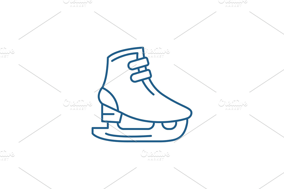 Ice skates line icon concept. Ice in Illustrations - product preview 8