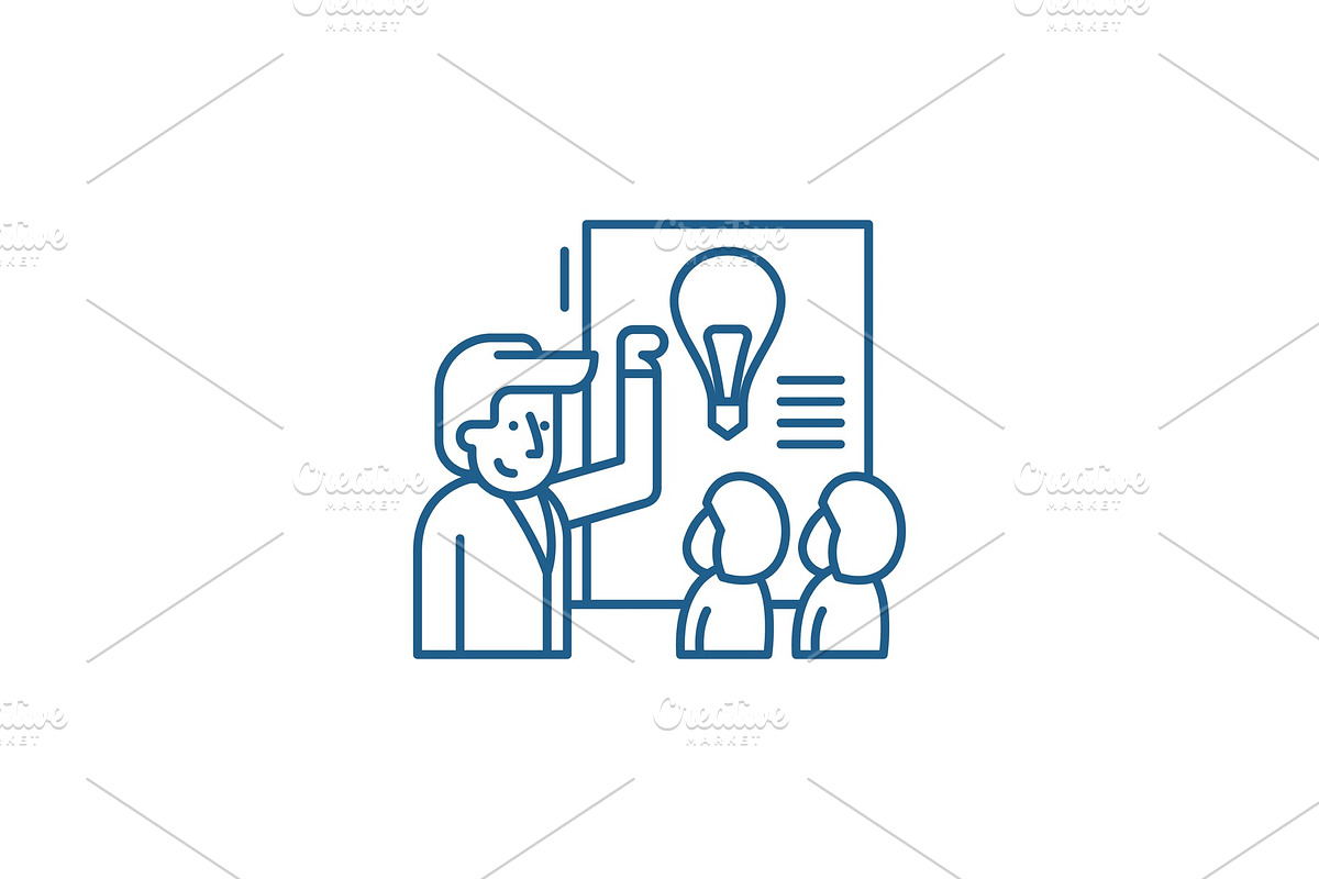 Idea presentation line icon concept in Illustrations - product preview 8