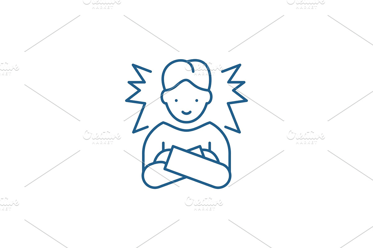 Ideal employee line icon concept in Illustrations - product preview 8