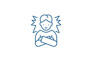 Ideal employee line icon concept