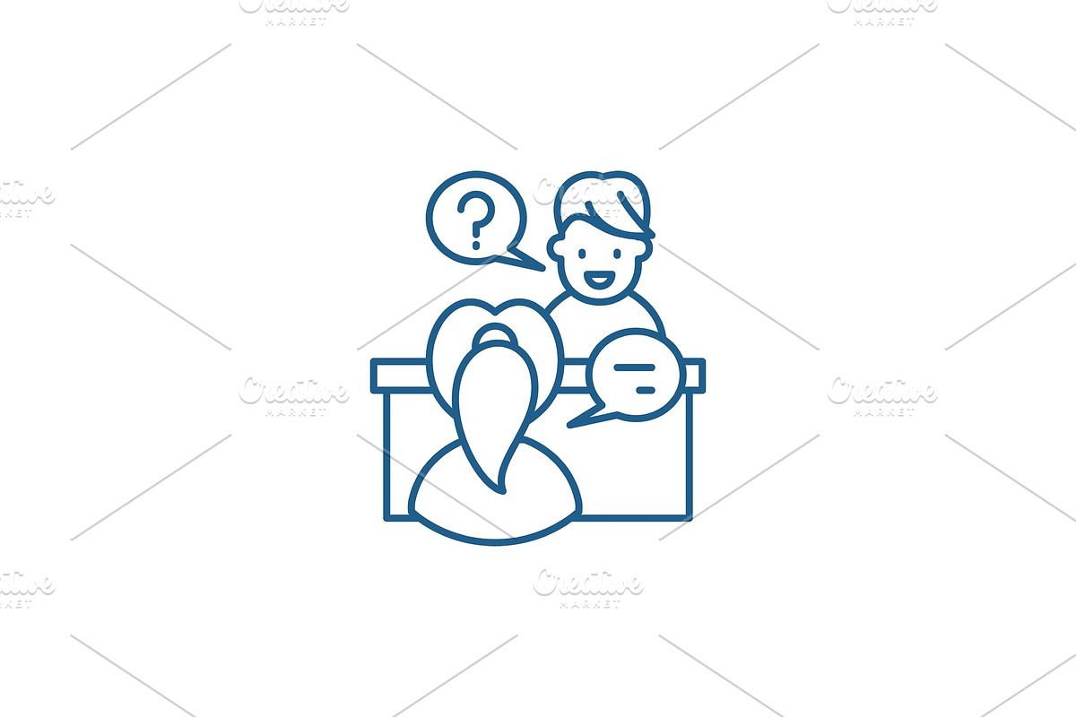 In depth interview line icon concept in Illustrations - product preview 8