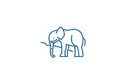 Indian elephant line icon concept