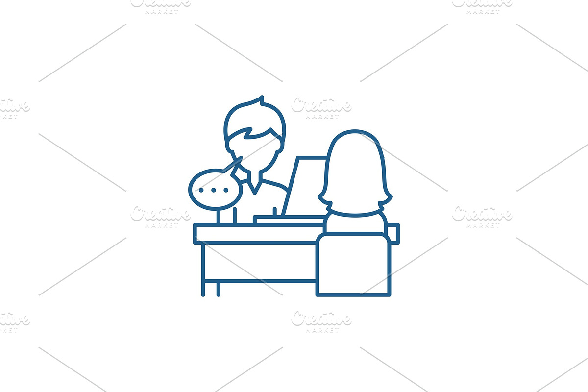 Individual consultation line icon in Illustrations - product preview 8