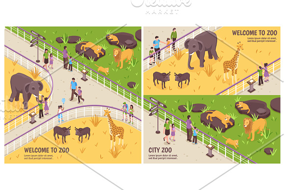Zoo Isometric Set in Illustrations - product preview 2