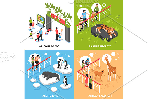Zoo Isometric Set in Illustrations - product preview 4