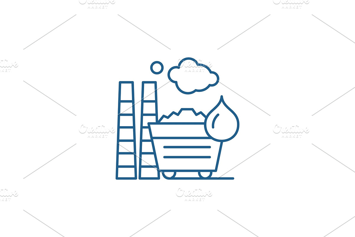 Industrial pollution line icon in Illustrations - product preview 8