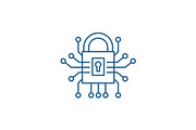 Information security line icon