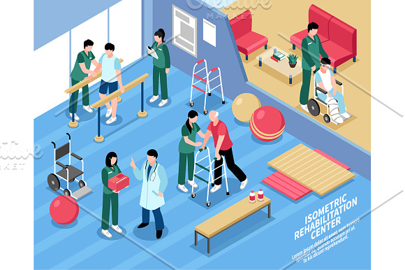 Hospital Staff Isometric in Illustrations - product preview 1