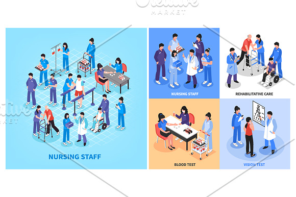 Hospital Staff Isometric in Illustrations - product preview 3