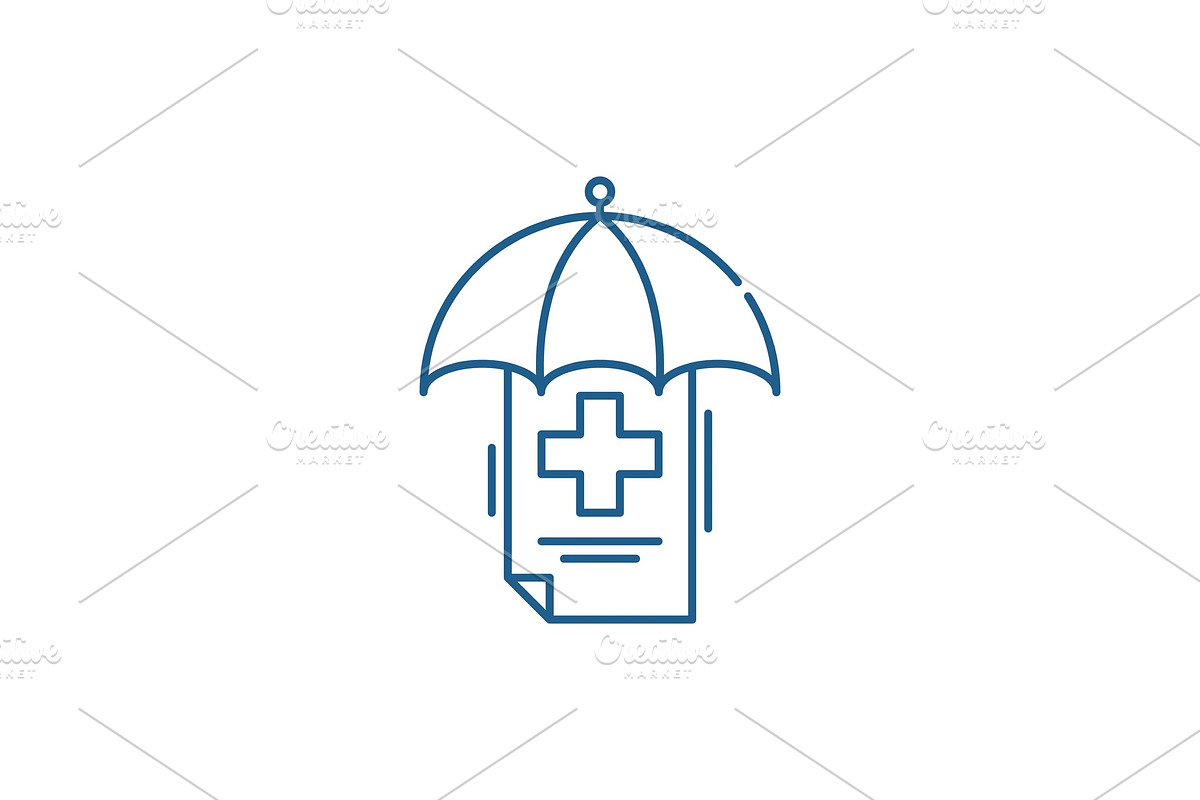 Insurance system line icon concept in Illustrations - product preview 8