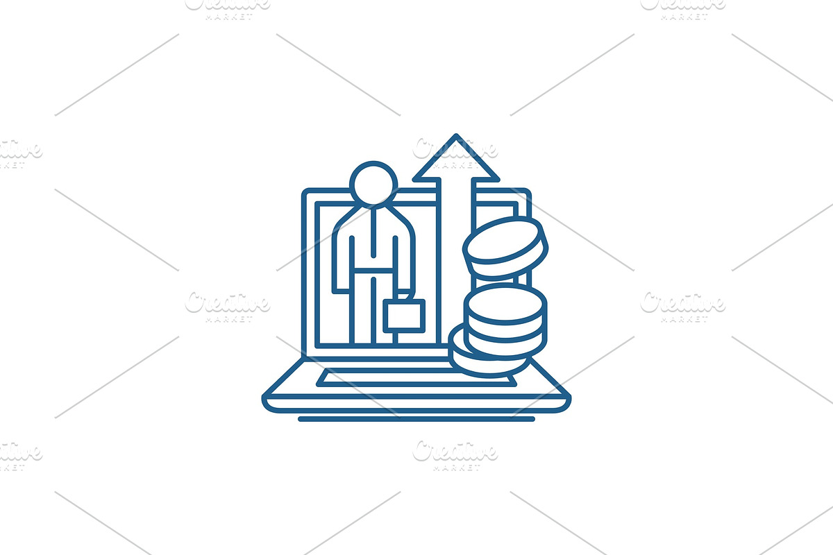 Internal marketing line icon concept in Illustrations - product preview 8