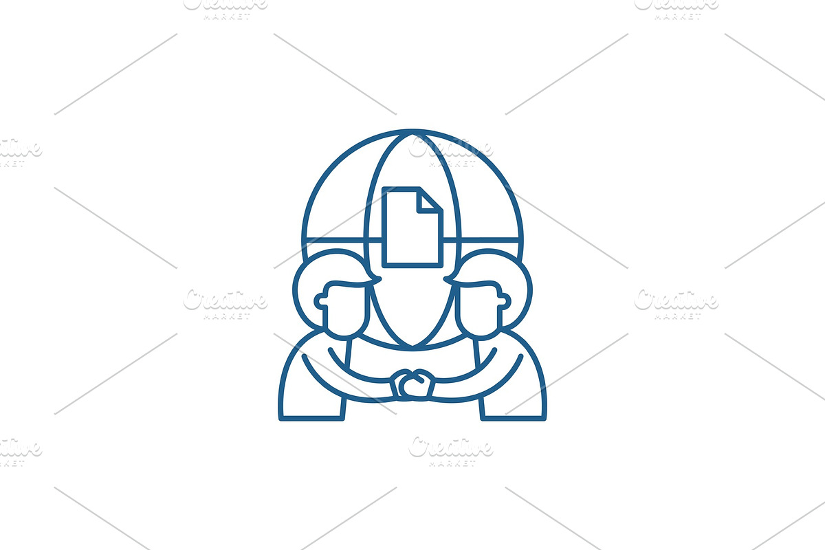 International partnership line icon in Illustrations - product preview 8