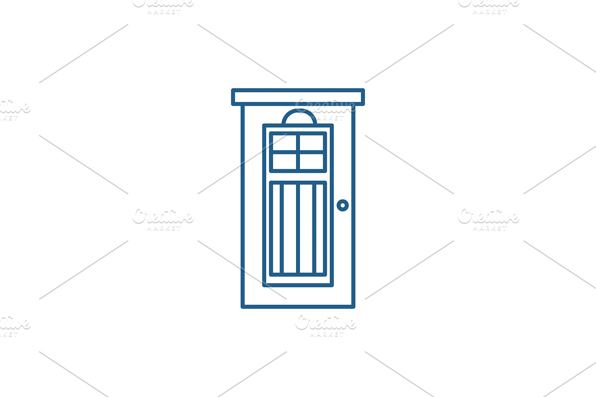 Interroom door line icon concept in Objects - product preview 8