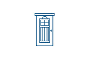 Interroom door line icon concept
