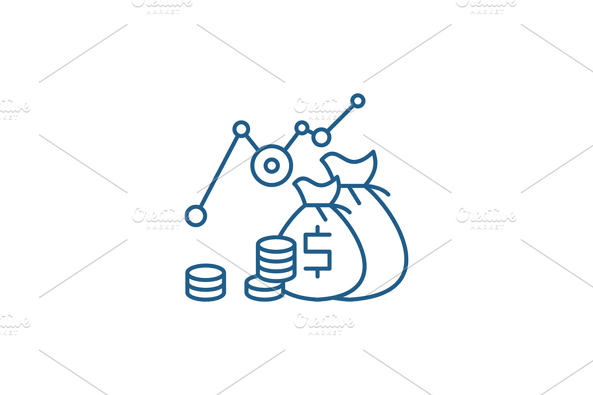 Investment profit line icon concept in Illustrations - product preview 8