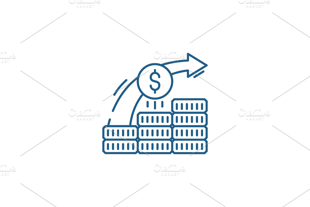 Investment system line icon concept in Illustrations - product preview 8
