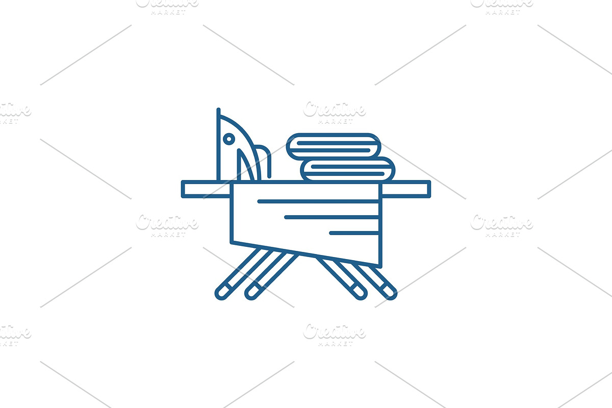 Ironing board line icon concept in Illustrations - product preview 8