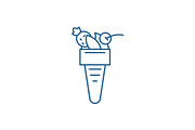 Italian ice cream line icon concept