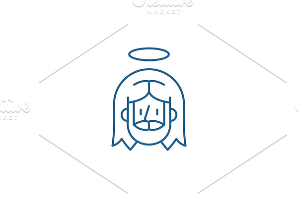 Jesus line icon concept. Jesus flat