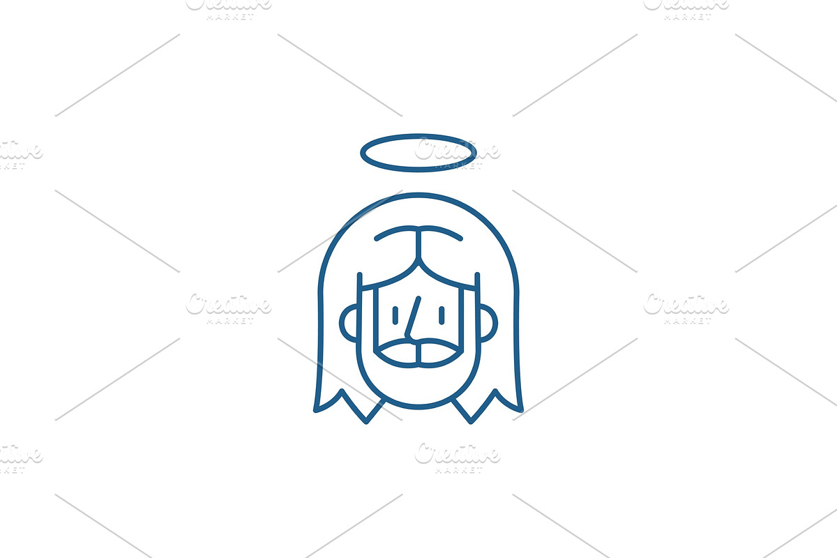 Jesus line icon concept. Jesus flat in Illustrations - product preview 8