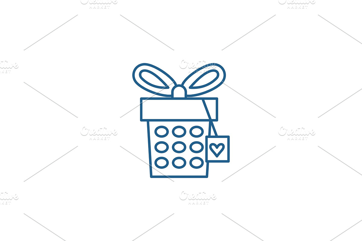 Jewelery box line icon concept in Illustrations - product preview 8