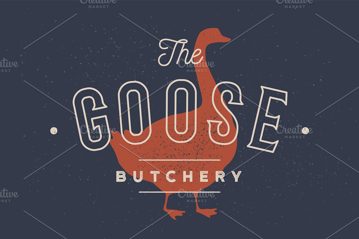 Goose. Logo with goose silhouette in Illustrations - product preview 8