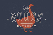 Goose. Logo with goose silhouette