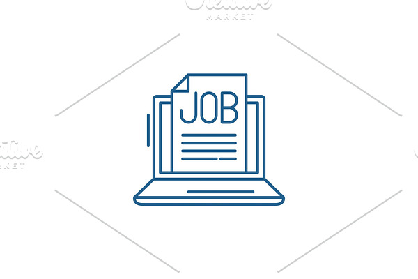 Job search online line icon concept