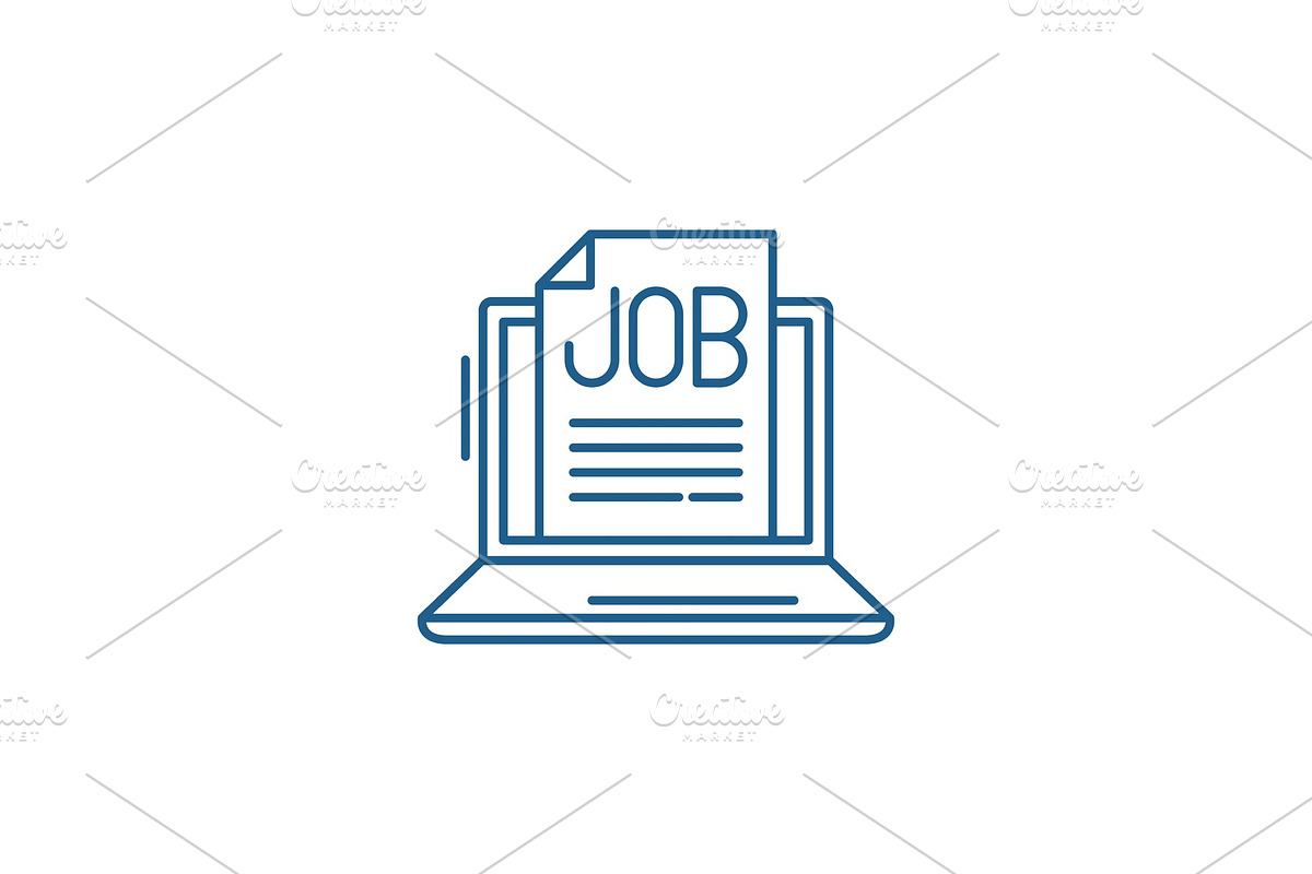Job search online line icon concept in Illustrations - product preview 8