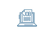 Job search online line icon concept