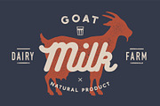 Milk, goat. Logo with goat