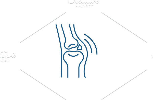 Joint disease line icon concept